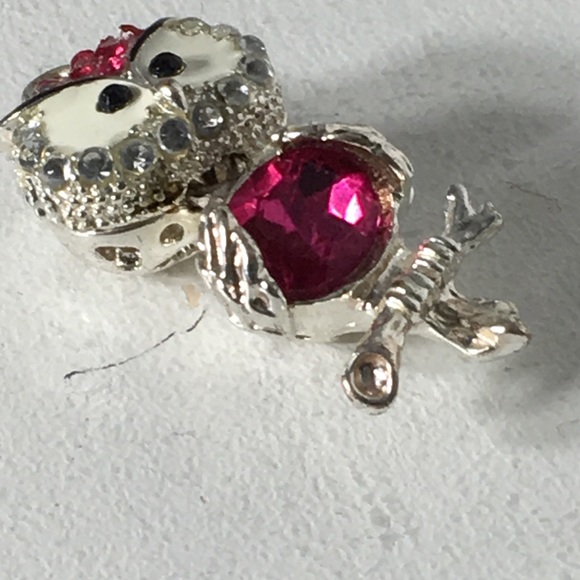 Cute Owl 🦉 Pink Clear Rhinestone Owl Heart Pendant - Picture 7 of 8